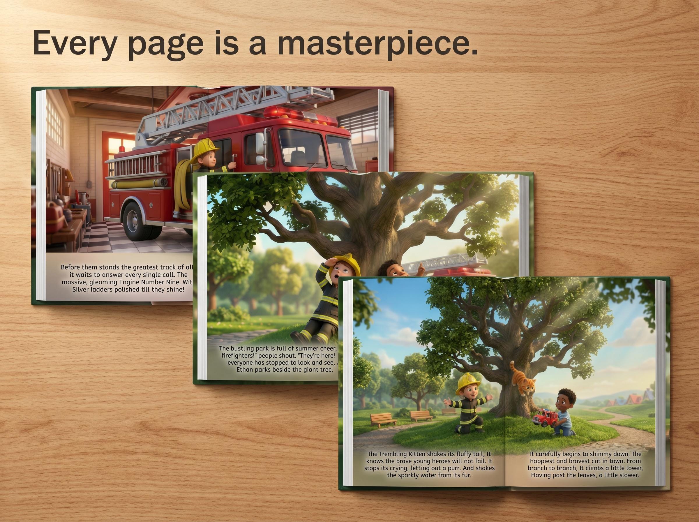 Big Red Fire Truck Rescue Adventure - Personalized Children's Storybook