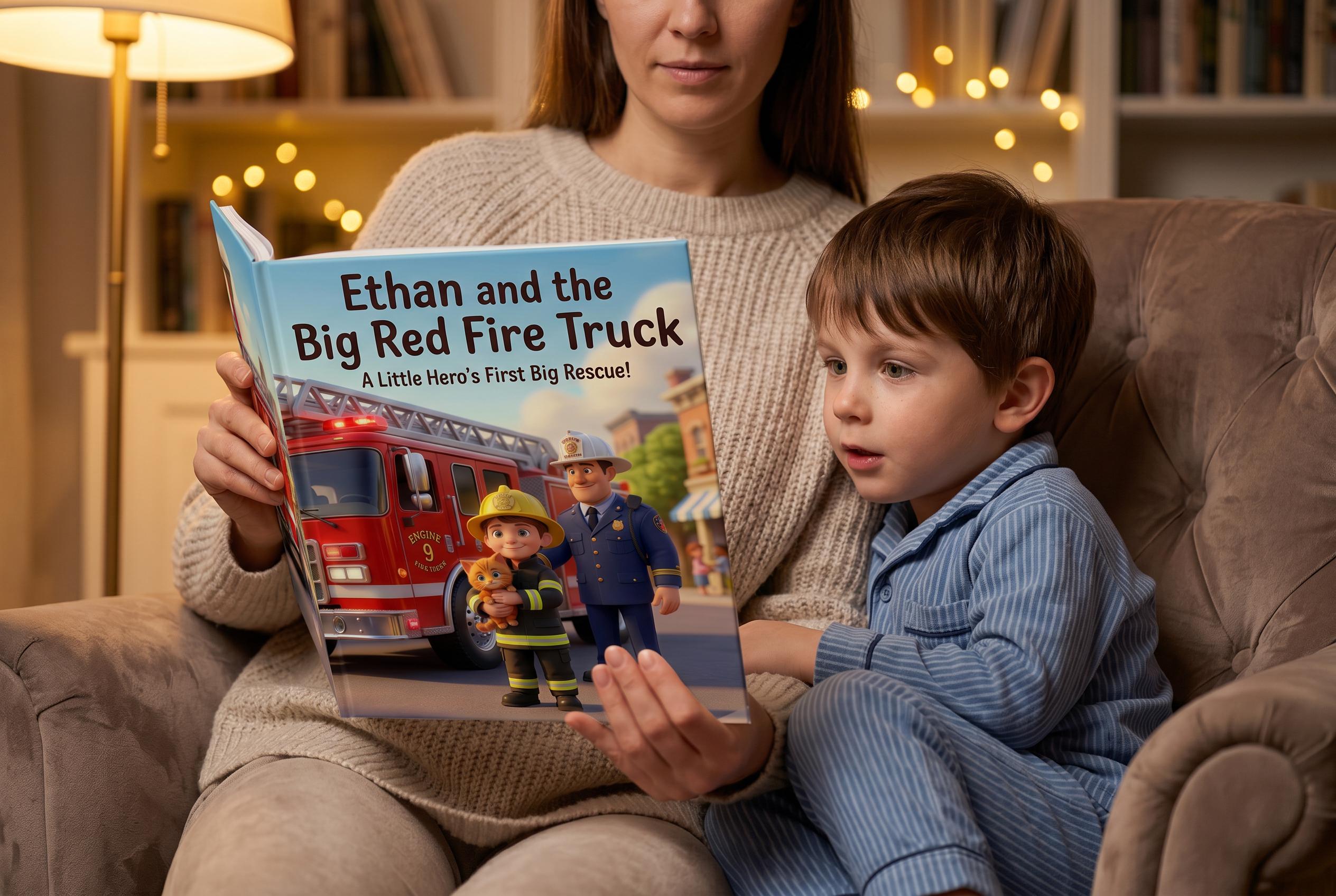 Big Red Fire Truck Rescue Adventure - Personalized Children's Storybook